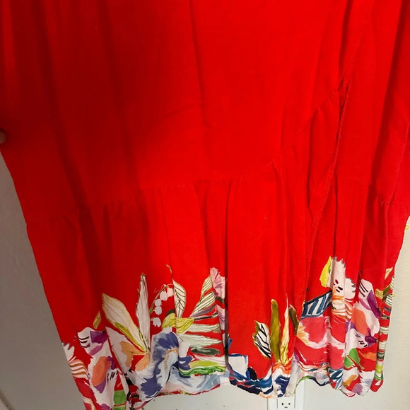 Revolve Maaji Skirt Autumn Convertible Skirt Iris Borders Sz M $84 Red Sarong - Picture 2 of 5